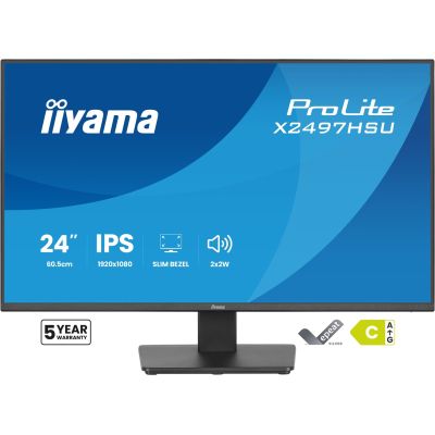 32. iiyama ProLite X2497HSU-B1 monitor komputerowy 60,5 cm (23.8") 1920 x 1080 px Full HD LED Czarny