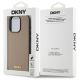 8. Etui DKNY Grained Metal Logo MagSafe na iPhone 15 Pro - beżowe