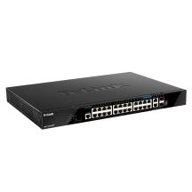 D-Link DGS-1520-28MP/E łącza sieciowe Zarządzany L3 Gigabit Ethernet (10/100/1000) Obsługa PoE 1U Czarny
