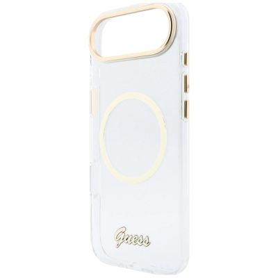 7. Etui Guess IML Script Metal MagSafe na iPhone Air - przezroczyste