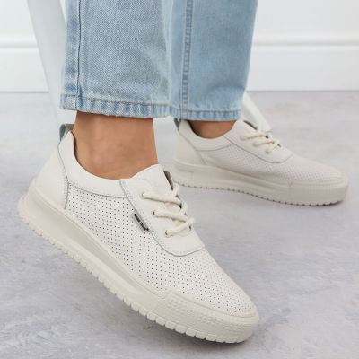 17. Skórzane sneakersy damskie na koturnie czarne Sergio Leone PB236-S