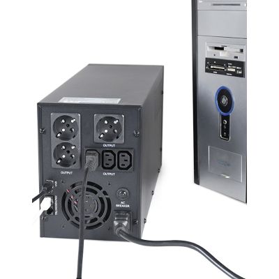 4. ENERGENIE ZASILACZ AWARYJNY UPS AVR 3000VA LCD, 3X C13, 3X SCHUKO, USB, RJ45