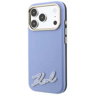 2. Etui Karl Lagerfeld Grained with Resin Signature Logo MagSafe na iPhone 18 Pro / 17 Pro - jasnoniebieskie
