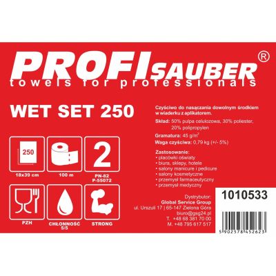 3. Ściereczki w wiaderku z dozownikiem do nasączania ProfiSauber WET SET 250