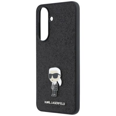 6. Etui Karl Lagerfeld Fixed Glitter Ikonik Logo Metal Pin na Samsung Galaxy A57 5G - czarne