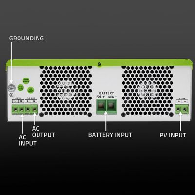 5. Qoltec Hybrydowy inwerter solarny Off-Grid 1500W | 100A | 12V | MPPT | Sinus | Opcja Wi-Fi | Power Factor 1.0