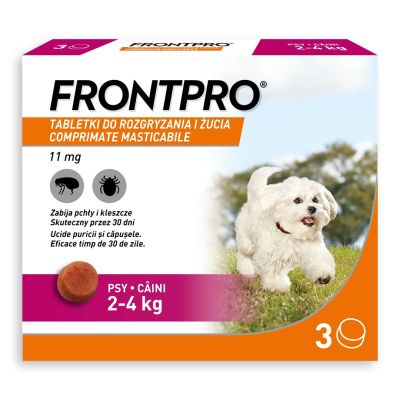2. FRONTPRO Tabletki na pchły i kleszcze dla psa (2-4 kg) - 3x 11,3mg