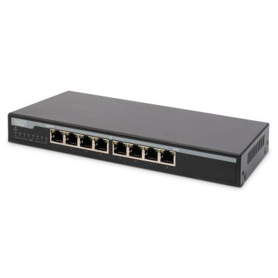 7. Digitus Przełącznik 8-portowy Gigabit Desktop PoE 10/100/1000 Mbps