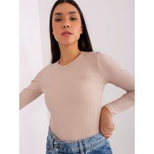 Beżowa bluzka w prążek BASIC FEEL GOOD  (RV-BZ-9207.41X)