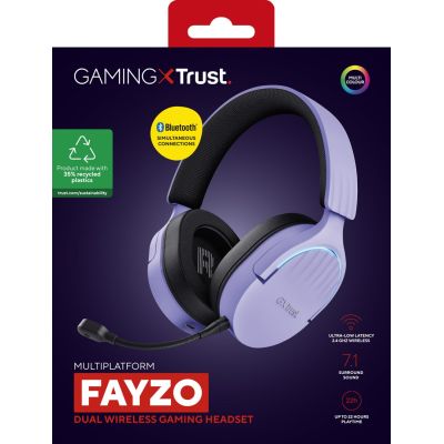 27. Słuchawki gamingowe Trust GXT 491P FAYZO WIRELESS Purple