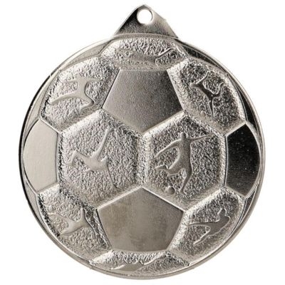 5. MEDAL STALOWY PIŁKA NOZNA FI 50 MMC8850/S - SREBRNY
