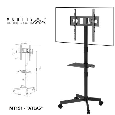 2. MONTIS MOBILNY UCHWYT DO TELEWIZORA 23"-60" MT191 ATLAS / CZARNY / VESA 400X400
