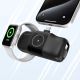 12. Mini powerbank Wozinsky WF16-YCS 5000mAh 15W USB-C z wbudowanym kablem USB-C i ładowarką do Apple Watch - czarny