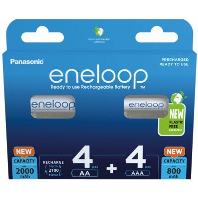 PANASONIC ENELOOP ZESTAW 4x AA 2000mAh + 4x AAA 800mAh