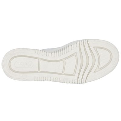 5. Skórzane półbuty damskie sneakersy na platformie beżowe Rieker M1912-80