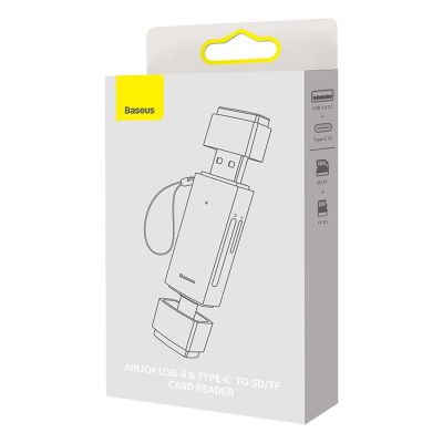 7. Czytnik kart Baseus Lite Series USB-A/USB-C 3.0 SD/TF - szary