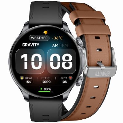Smartwatch Gravity Czarny 2 Paski GT35-1