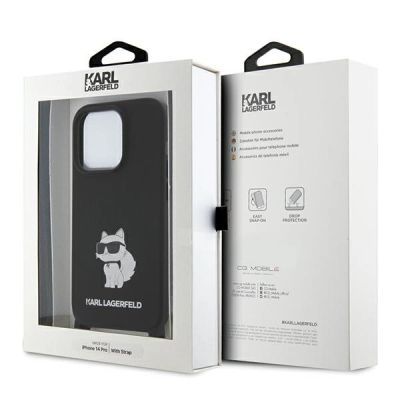 7. Etui Karl Lagerfeld Crossbody Silicone Choupette do iPhone 15 Pro Max - czarne