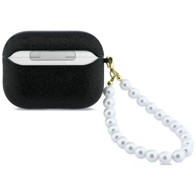 2. Etui Guess Glitter Pearl Strap na AirPods Pro 3 - czarne