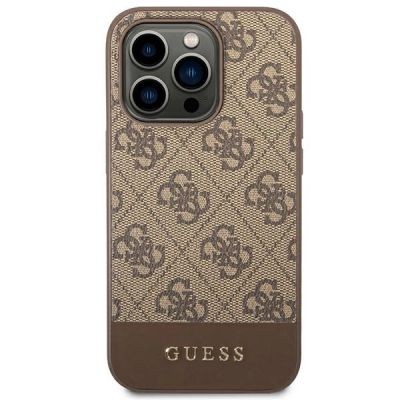 3. Guess GUHCP14LG4GLBR iPhone 14 Pro 6,1" brązowy/brown hard case 4G Stripe Collection