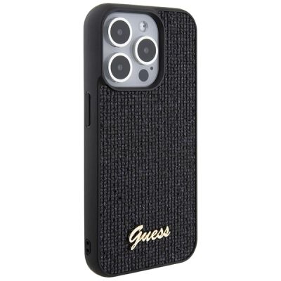 4. Etui Guess Disco Metal Script na iPhone 15 Pro - czarne