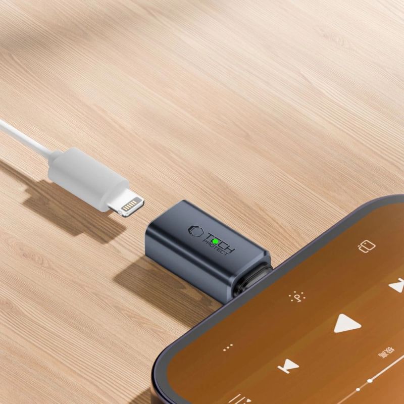 3. Adapter Tech-Protect UltraBoost Type-C to Lightning - szary