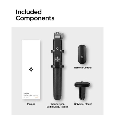 13. Selfie stick Bluetooth Spigen S560W z tripodem - czarny