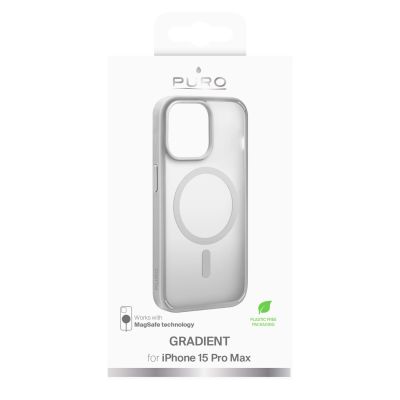 2. Etui silikonowe Puro Gradient MagSafe do iPhone 15 Pro Max - srebrne