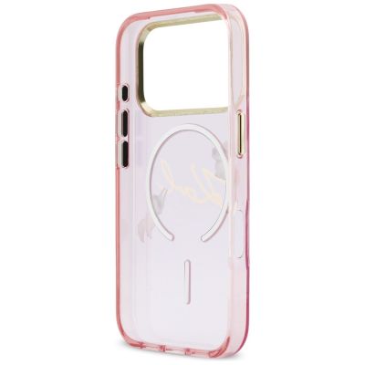7. Etui Karl Lagerfeld IML Choupettes Karl  Script Logo MagSafe na iPhone 17 Pro Max - różowe