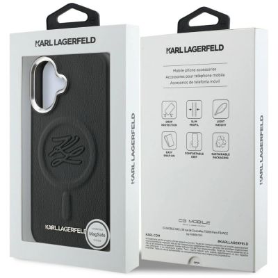 8. Etui Karl Lagerfeld Initial & Metal Logo MagSafe na iPhone 16 - czarne