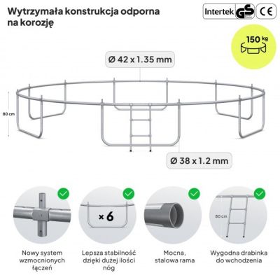3. Batutas Zipro z siatką wewnętrzną Jump Pro Premium 16FT 496cm