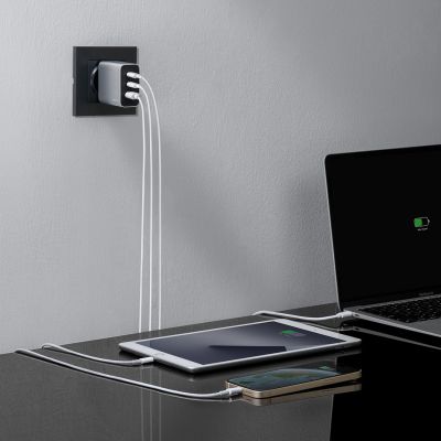 6. Ładowarka sieciowa Cuktech 65W GaN 2xUSB-C 1xUSB-A - szara