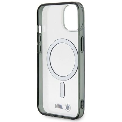 7. Etui BMW Silver Ring MagSafe na iPhone 14 - przezroczyste