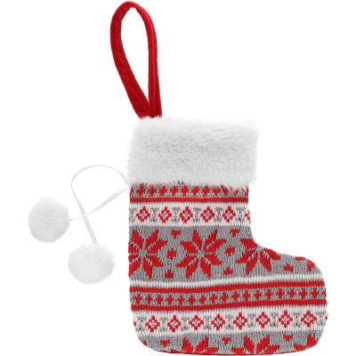 6. ZAWIESZKA SKARPETKA NA PREZENTY SZARA 16x19CM