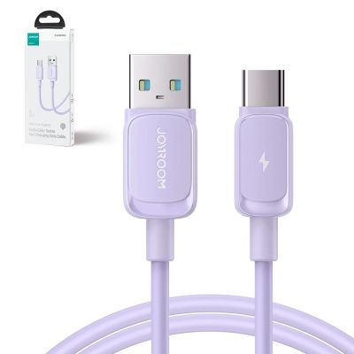 2. Kabel Joyroom Multi-Color Series A14 USB-A / USB-C 3A 1.2 m - fioletowy