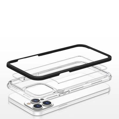 5. Clear 3in1 etui do iPhone 13 Pro żelowy pokrowiec z ramką czarny