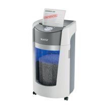 LEITZ Niszczarka IQ OptiMax Office 550, 35 L, P-5, Ścinki 2x15, Automatyczny Start/Stop, Funkcja cofania, Obrotowy pojemnik - 33% większa pojemność na ścinki