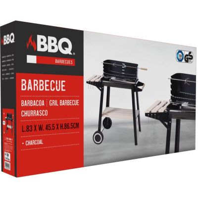 20. GRILL OGRODOWY WÓZEK 83x45,5x86,5CM CZARNY