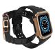 3. Pasek z etui ochronnym Protect Strap Band do Apple Watch 38 / 40 / 41 mm opaska obudowa pancerna - czarny, różowe złoto