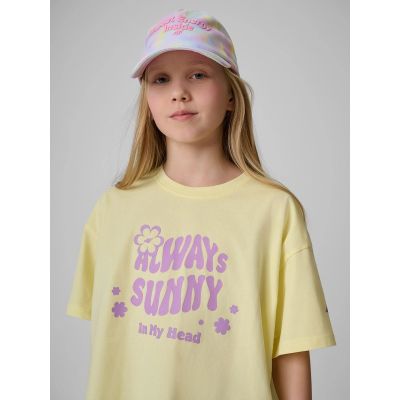 3. T-shirt loose z nadrukiem dziewczęc 4F 4FJRSS26TTSHF3908-72S