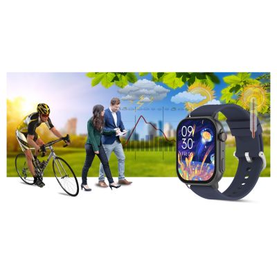 18. Smartwatch Gravity GT15-4 Niebieski Pasek Silikonowy + Tytanowa Bransoleta