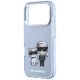 6. Etui Karl Lagerfeld IML Karl&Choupette Bodies Sketch Print MagSafe na iPhone 17 Pro Max / 18 Pro Max - jasnoniebieskie