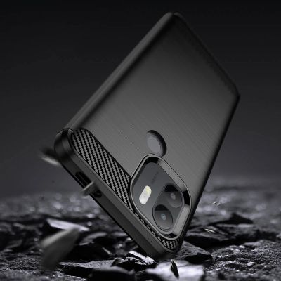 4. Carbon Case etui do Xiaomi Redmi A1+ elastyczny silikonowy karbonowy pokrowiec czarne