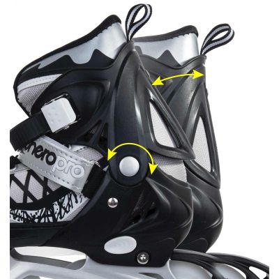 42. ŁYŻWOROLKI-WROTKI-ŁYŻWY 4W1 ENERO PRO LED 38-41 SZARE