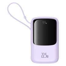 Powerbank Baseus Qpow Pro+ 10000mAh 22.5W z wbudowanym kablem USB-C z wyświetlaczem - fioletowy