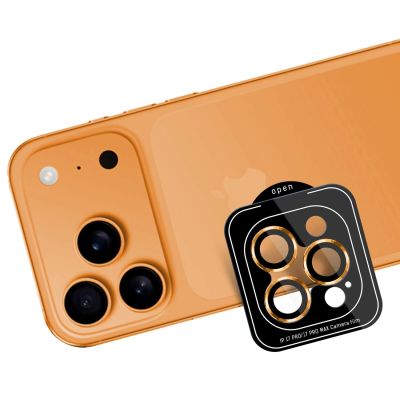 5. Szkło hartowane na obiektyw aparatu 3mk Lens Protection Pro do iPhone 17 Pro / 17 Pro Max - pomarańczowe