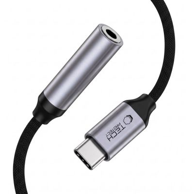 4. Adapter Tech-Protect Ultraboost USB-C to Mini Jack 3.5mm DAC - ciemnoszary
