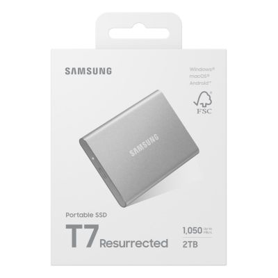 8. Dysk zewnętrzny SSD Samsung T7 Resurrected 2TB Srebrny