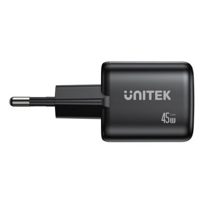 32. UNITEK ŁADOW. SIECIOWA 2X GAN 45W, 2XUSB-C PD 3.0, QC, CZARNA