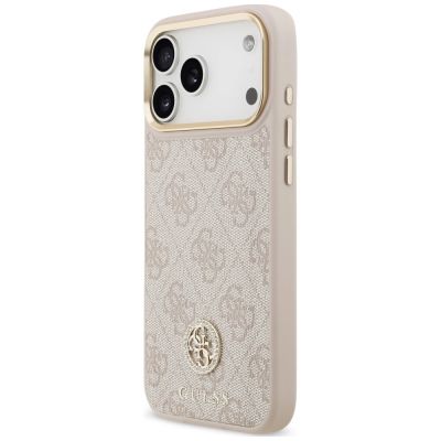 2. Etui Guess 4G Strass Logo MagSafe na iPhone 18 Pro Max / 17 Pro Max - różowe